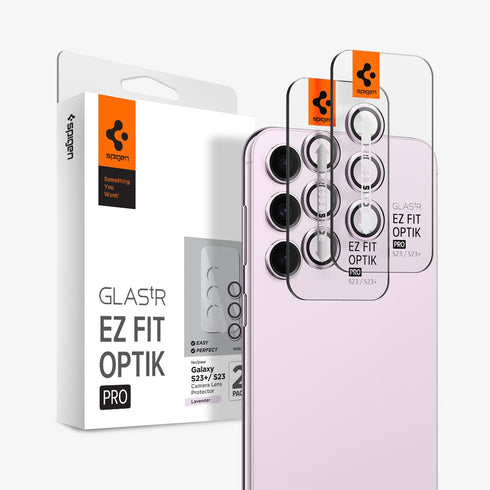 AGL05950 - Galaxy S23 Ultra EZ Fit Optik Pro Lens Protector in black showing the device